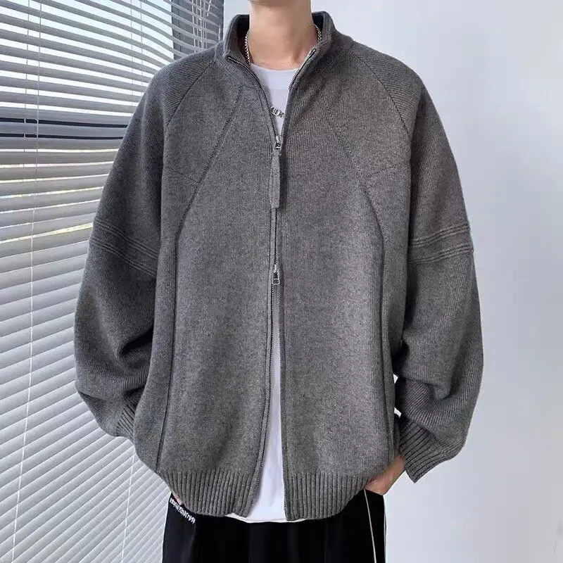 

Американский открытый кардиган на молнии, свитер для мужчин и женщин, свободная вязаная верхняя одежда для ленивых, весна-осень-зима, модное повседневное пальто
