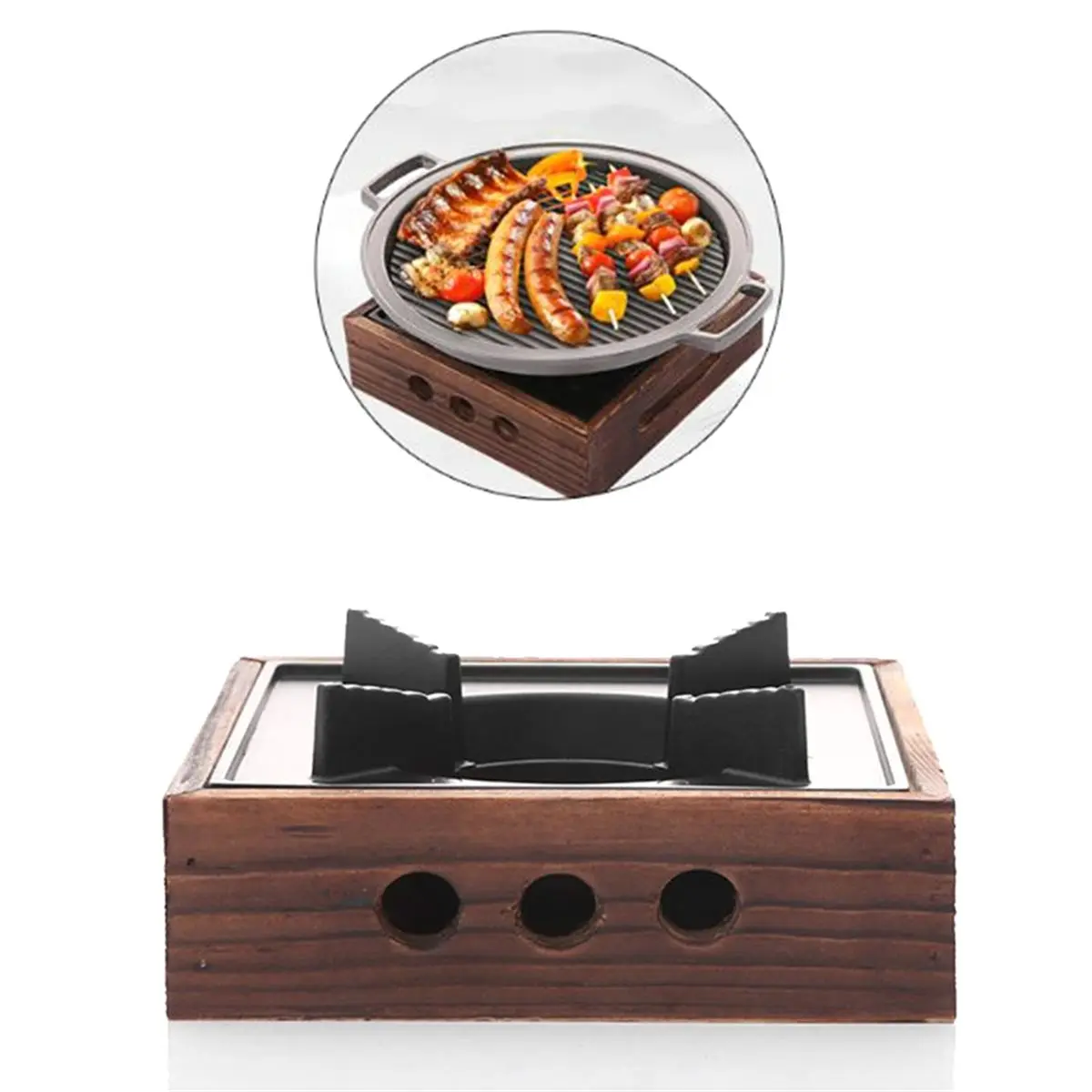Multi-use Gear Japanese Style Design Hot Pot, Hanging Stove, Tea Stove,Restaurant Cooking Pot Base for Outdoor Camping