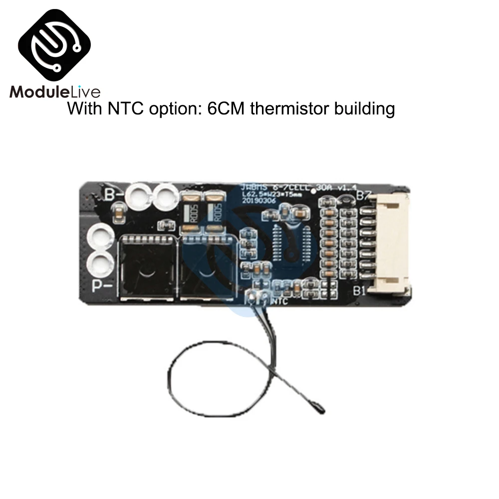 6S 30A 7S 30A 6S 50A 7S 50A BMS Board with NTC for 3.7V Ternary Lithium Battery Protection Board for Electric Drill Car Washing