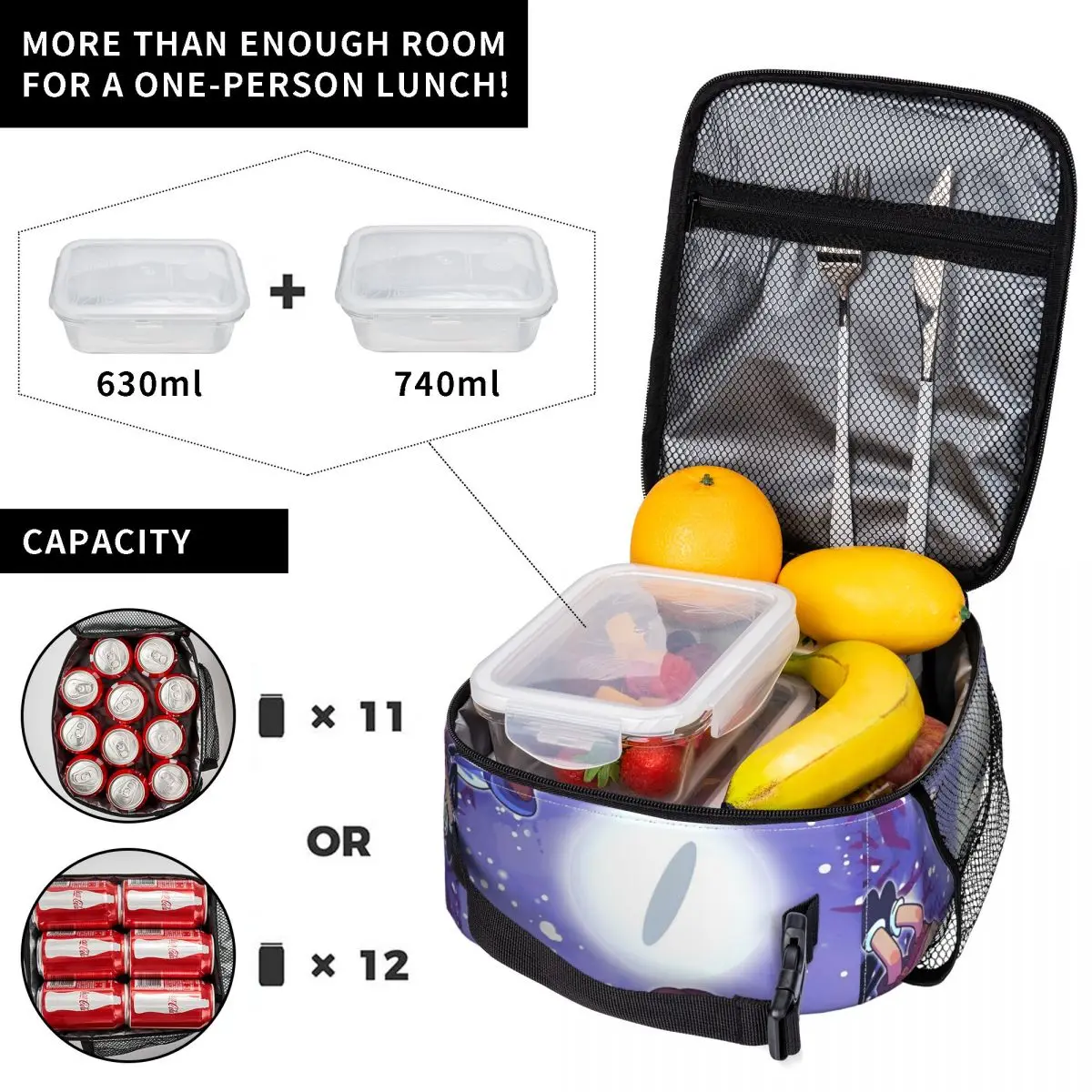 Gravity Falls Lunch Bag Fashion Lunch Box For Women Outdoor Picnic Convenient Cooler Bag Oxford Print Tote Food Bags