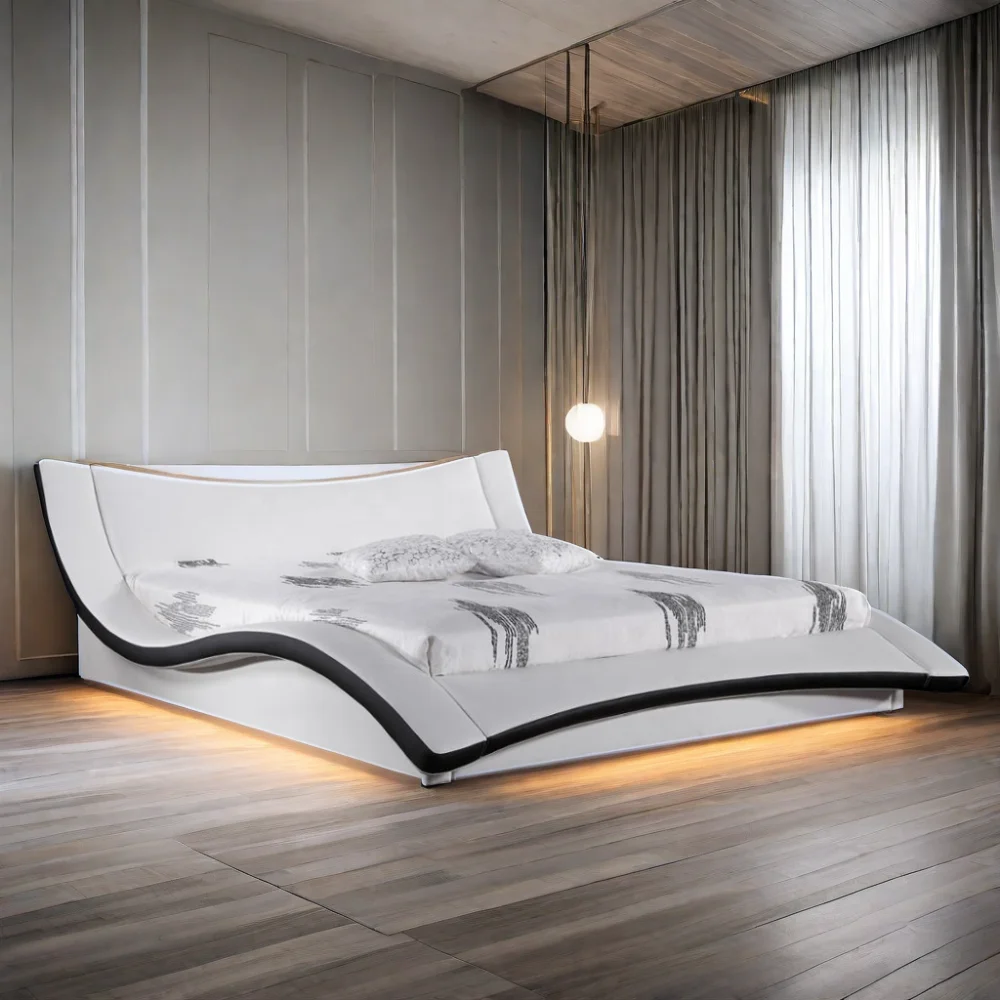 

Modern King-Size Bedroom Furniture Up-Holstered Soft Bed for Comfortable Sleep