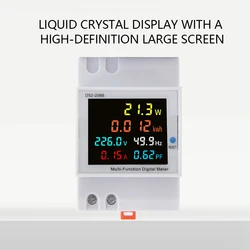 6IN1 Din Rail AC Monitor 110V 220V 380V 100A Voltage Current Power Factor Active KWH Electric Energy Frequency Meter