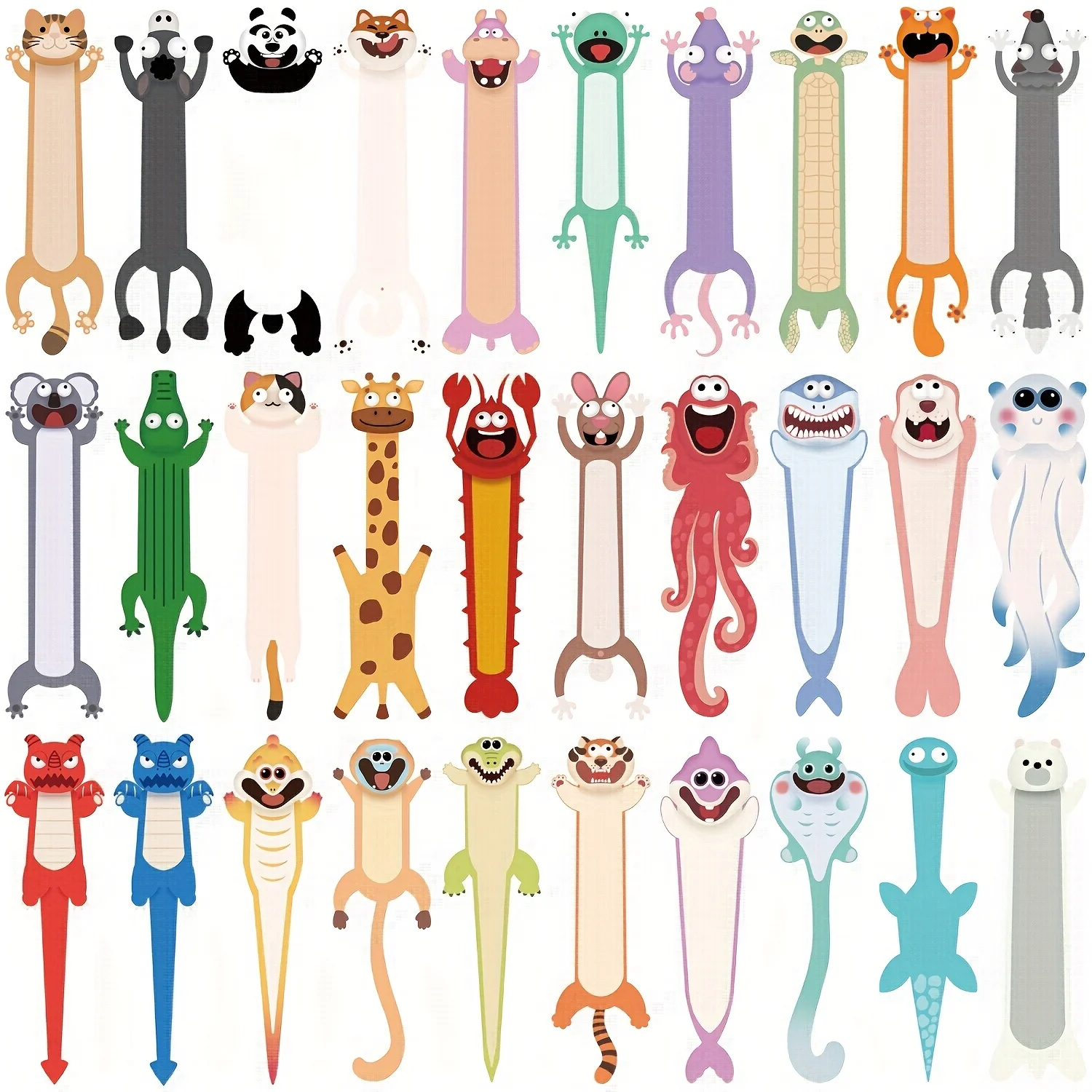 1/2 Set (Each Set Contains 30 Pieces) Cartoon Animal-Shaped Bookmarks as Reward Gifts for Students, Reading Progress Markers, Creative Gifts