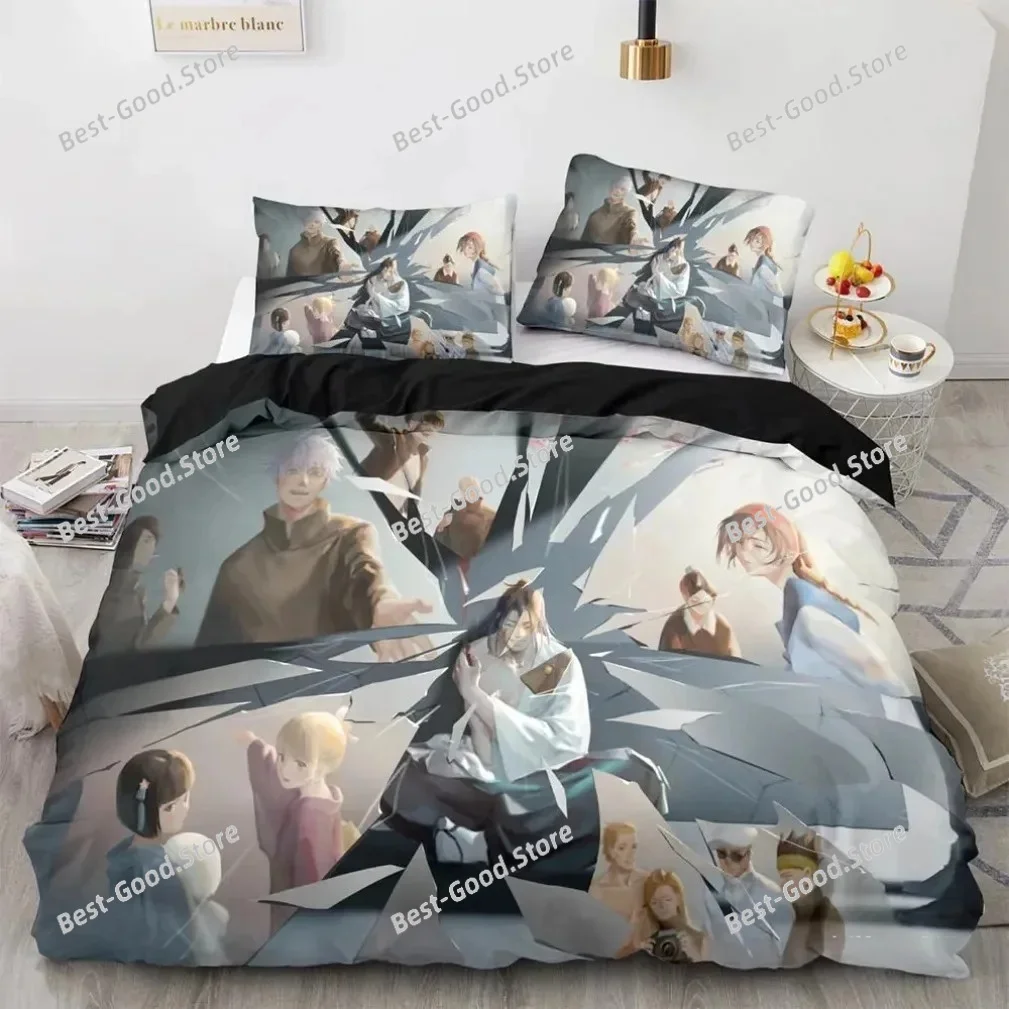 Anime Famous Jujutsu Kaisen Bedding Set,Boy&Girl Duvet Cover Pillow Case Gift, Home Bedroom Quilt Set Large King 260x220cm