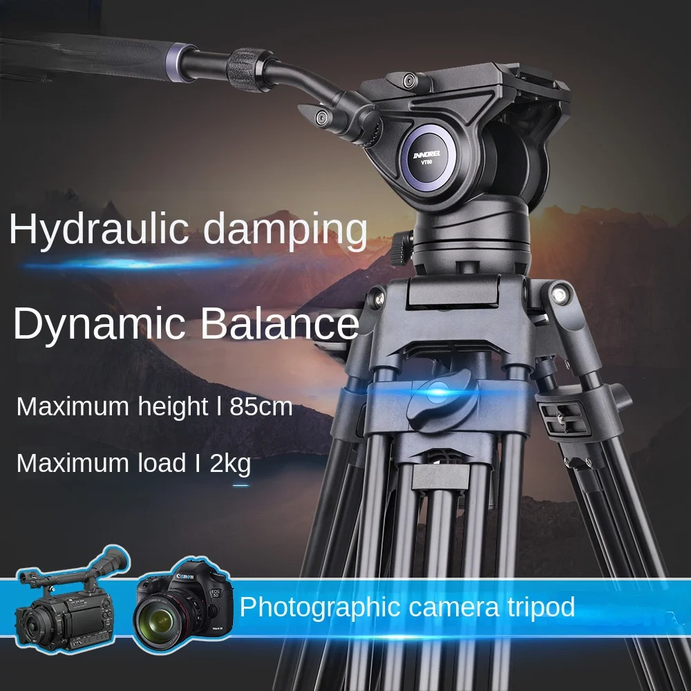 

BT80 Professional Photography Video Recoreding Tripod Hydraulic Damping PTZ Video Bracket Video Pipe Tripod