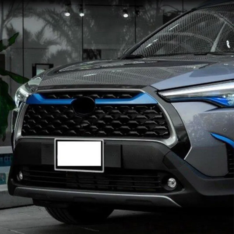 For Toyota Corolla Cross 2022 2023 2024 Body Kit Front Grille Bumper Trim Strips Chrome Exterior Car Modification Accessories