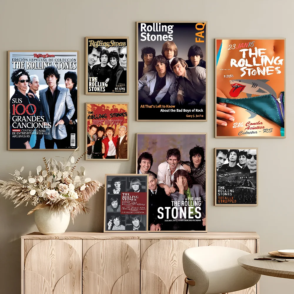 T-The R-Rolling S-Stones Rock Band DIY Sticky Poster Waterproof Paper Sticker Coffee House Bar Home Decor