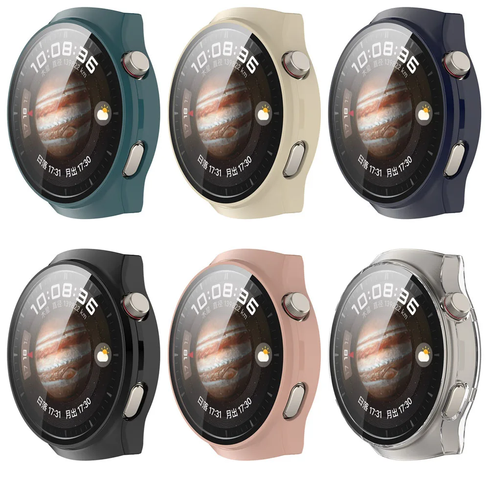 Cases Cover For Huawei Watch 4 Pro Bracelet Protector Shell Case With Glass Film 2in1 Screen Protection Frame Bumper Accessories