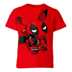 Pokemon Pikachu Summer New Boys and Girls 3D Printing Anime Round Neck T-shirt for Children Street Sports Leisure Breathable Top