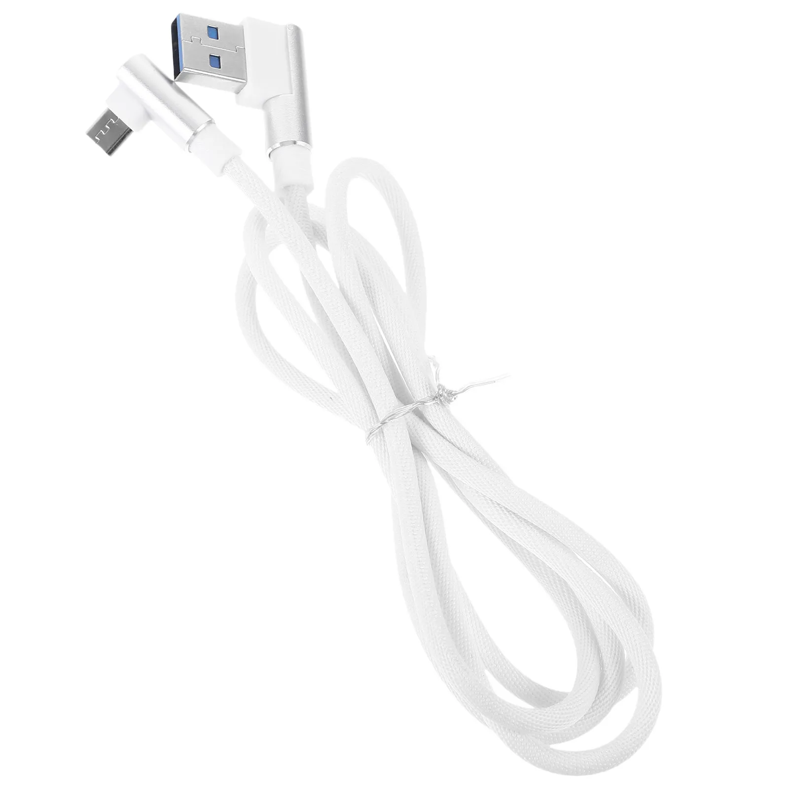 1M Heavy-Duty Micro USB Charging Cable 90 Degree Bend-Resistant L-Type Connector Tangle-Free Nylon Braid Fast Data Transfer Safe