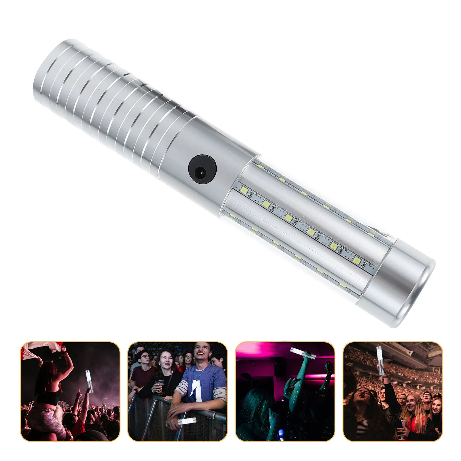 

1pc Led Glowing Stick Charging Flashing Wand Handheld Light Up For Kids Party Night Performance Props White Light