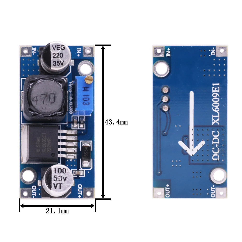 DC-DC 4A XL6009 Digital Boost Step Up Power Supply Module Adjustable 4.5-32V to 5-35V Boost Voltage Regulator With LED Voltmeter