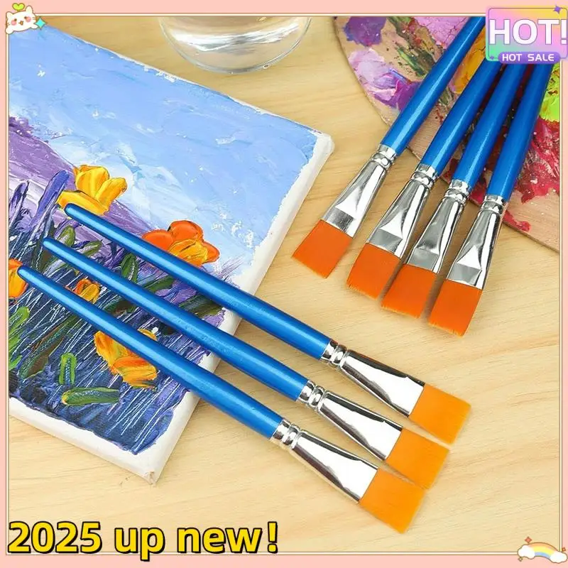 L47A-Flat Paint Brushes For Acrylic Painting,12Pcs Large Synthetic Paint Brushes Bulk With Wooden Handle For Acrylic,Crafts