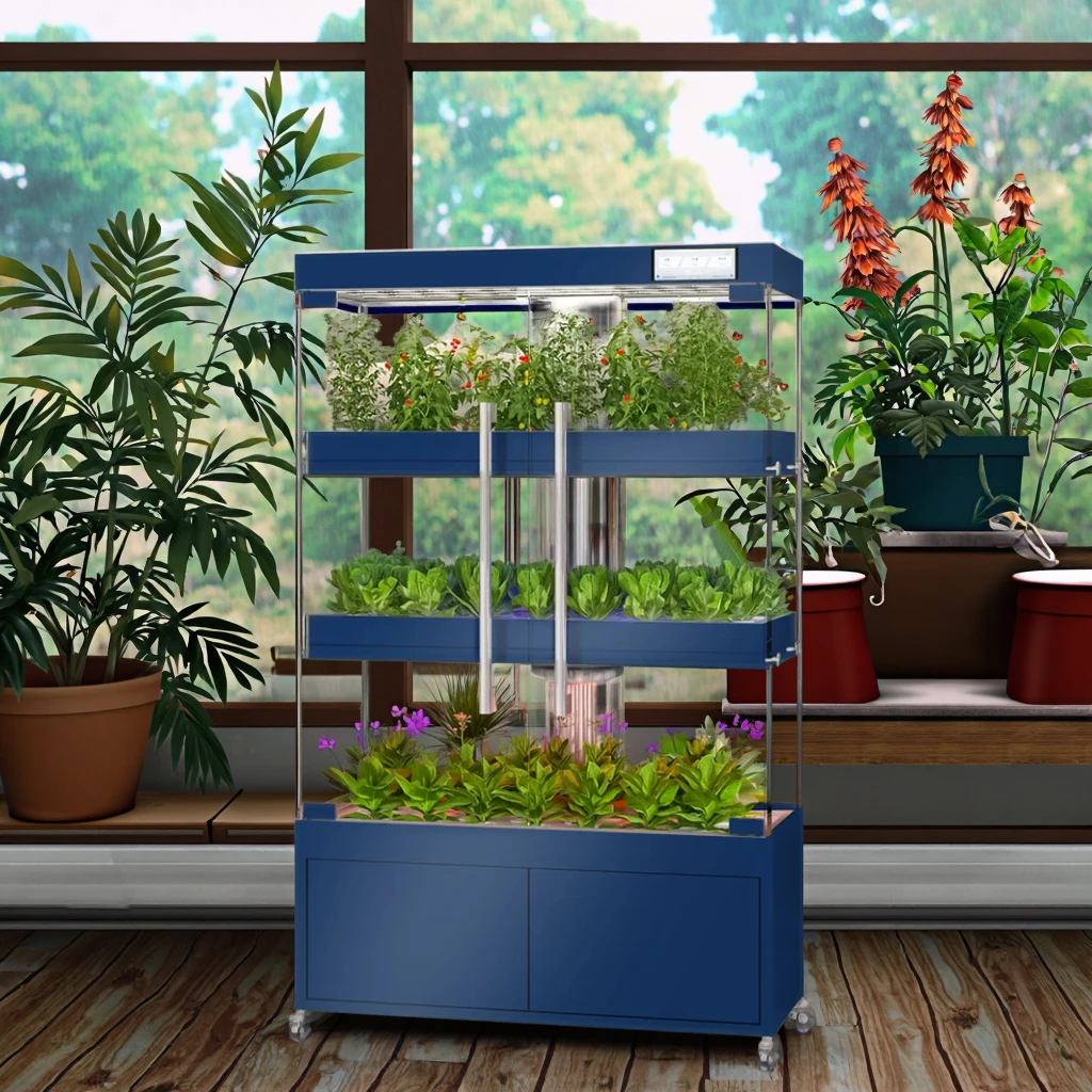 Small Indoor Hydroponic Growing Cabinet Automatic Fertilization Smart Control Built-in Lighting Eco-Friendly Design Easy