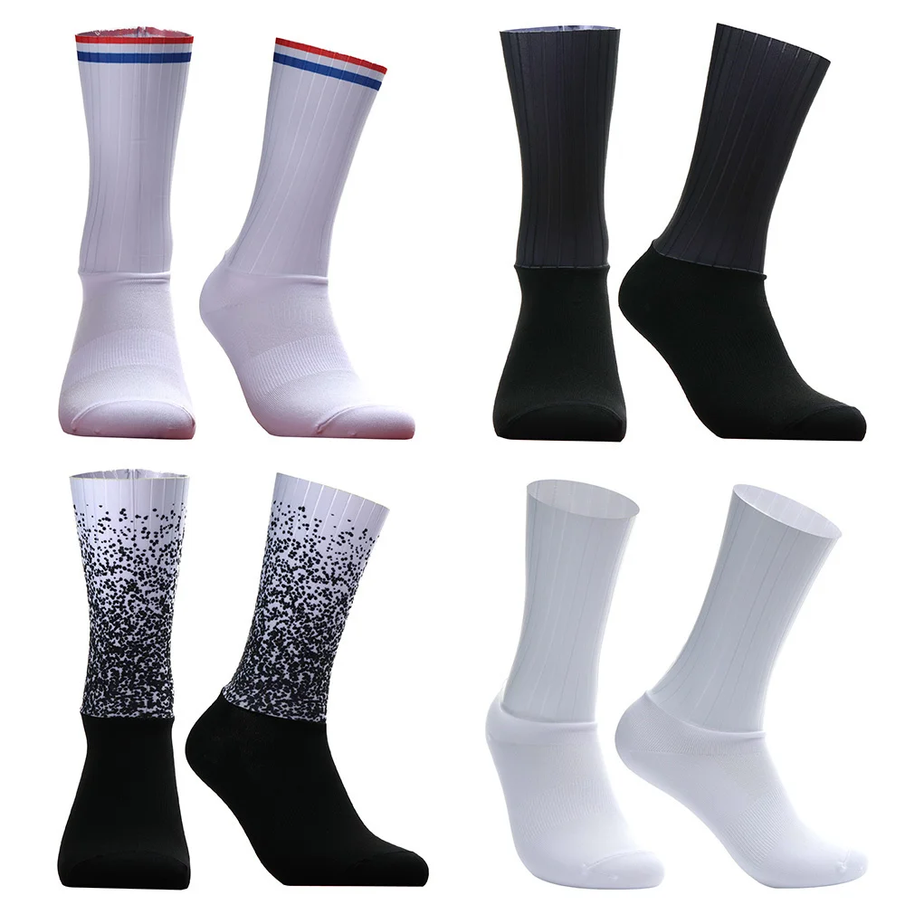 

Pro Biketeam Seamless Silica Gel Anti Slip Aero Cycling Socks Bicycle Running Sport Socks