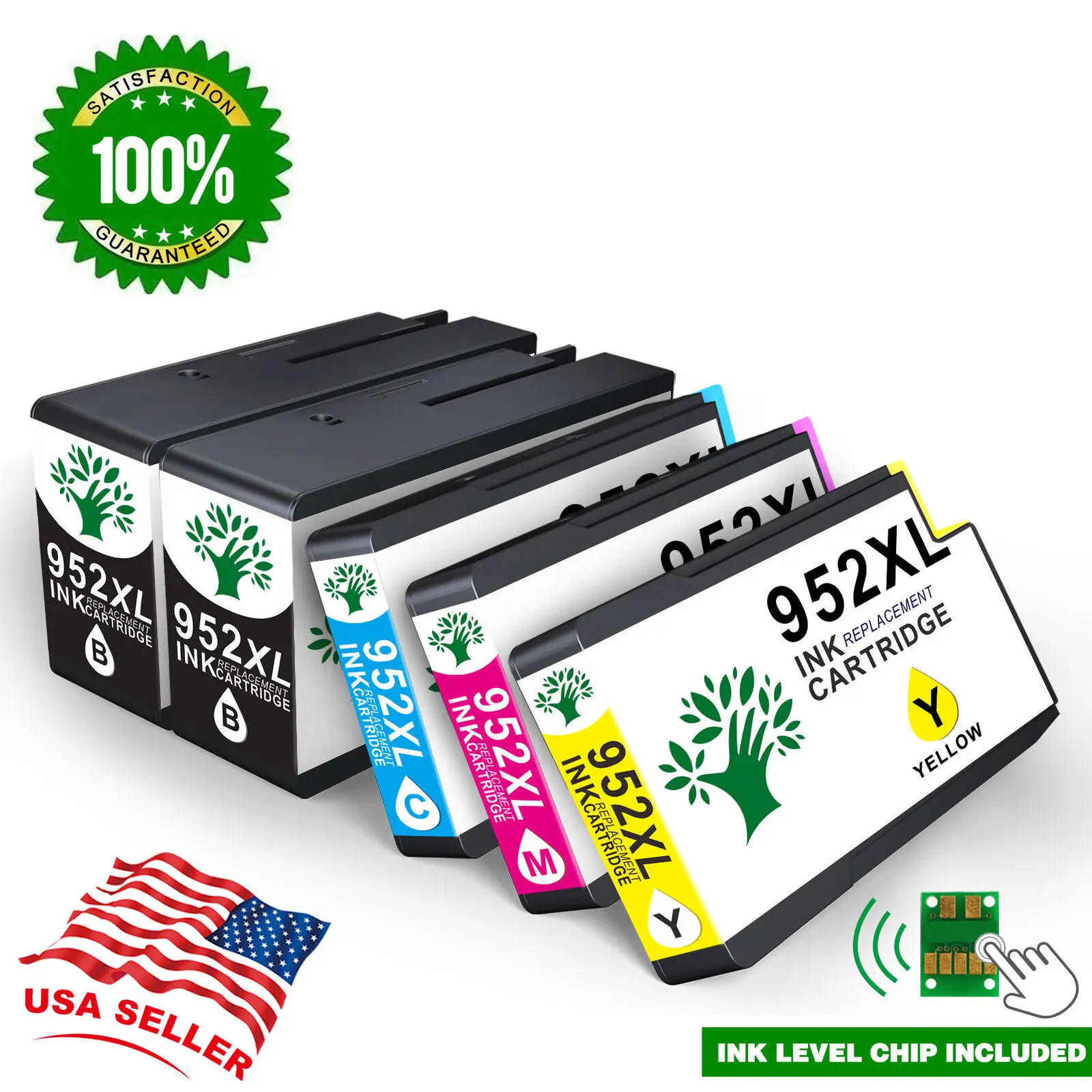 Cartouches d'encre 952-XL pour imprimante HP, 5 pièces, compatibles avec OfficeJet Pro 7740 8714 8702 8210