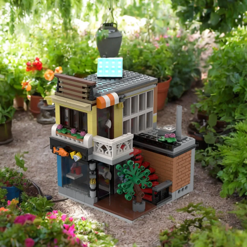 

613 шт., магазин рыб и чипсов MOC, британская классическая модель ресторана, образовательная модель, строительные блоки «сделай сам», игрушки на день рождения, подарок