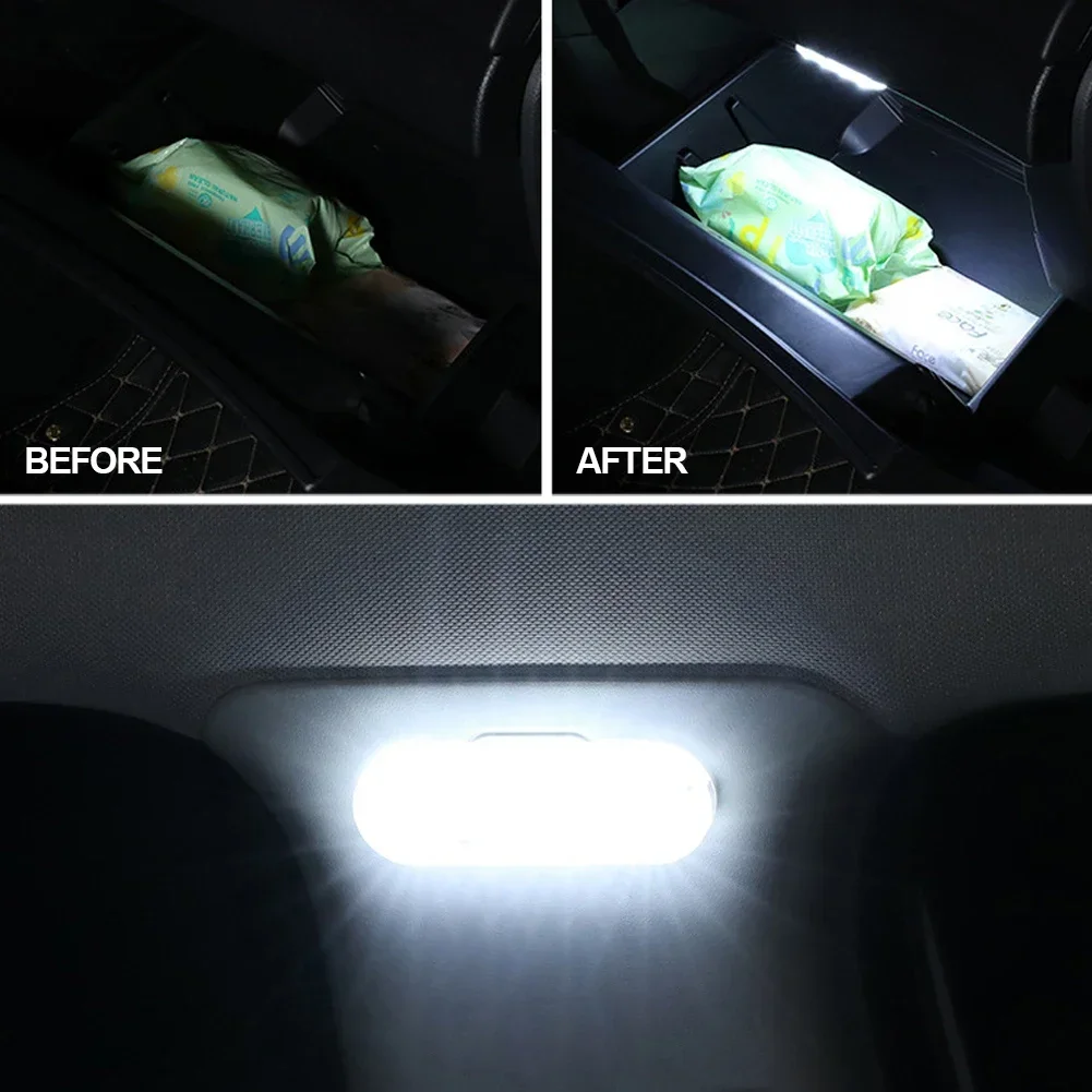 Rechargeable Car Interior Lights Indoor Auto Ceiling Lamp Night Touch Light Hand Reading Light Car Roof Magnetic Reading Lamp