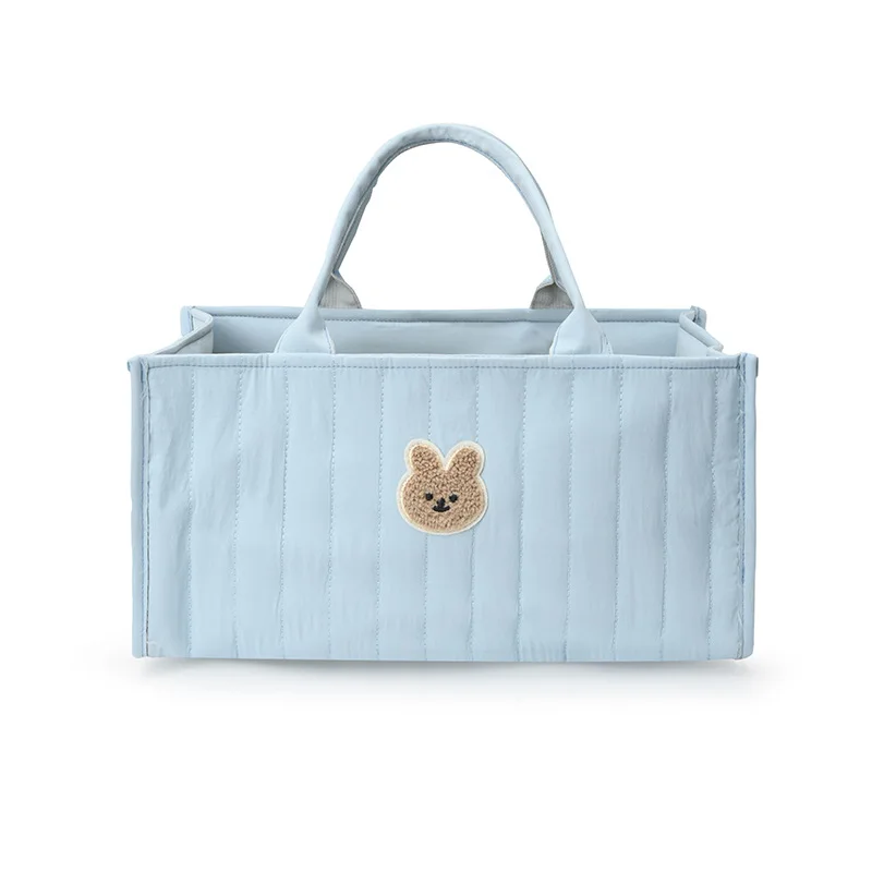 Diaper Storage Bag, Durable Polyester Multi-Compartment Organizer, Portable Lightweight with Cute Bear Design Portable Storage