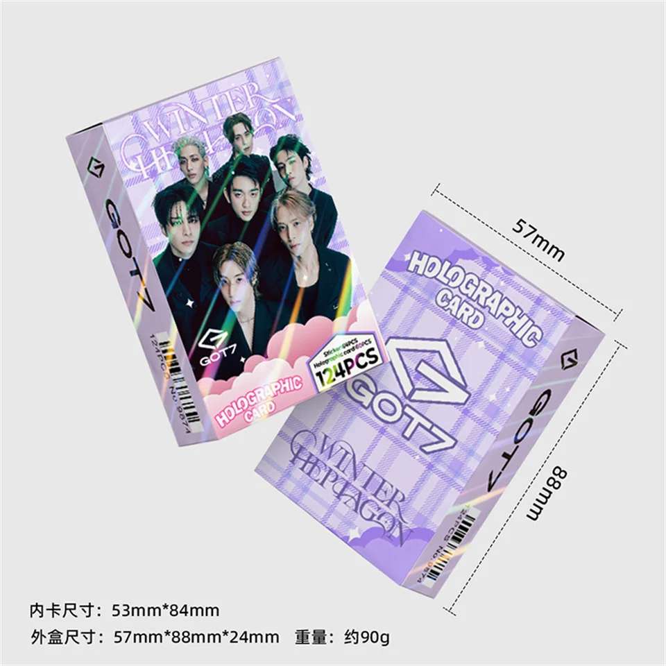 KPOP GOT7 Photocards 124Pcs/Set Laser LOMO Cards Non Repeating