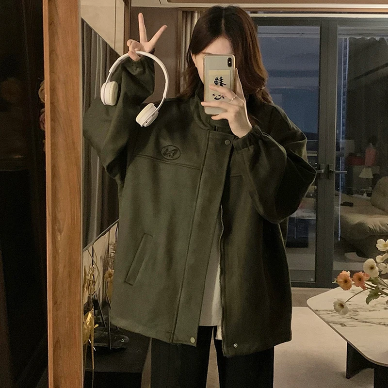 Chaquetas de béisbol para mujer con la letra K, de invierno, de manga larga, resistentes, acolchadas con diseño de corazón, estilo safari, con cuello tipo rock, de softshell, estilo granja