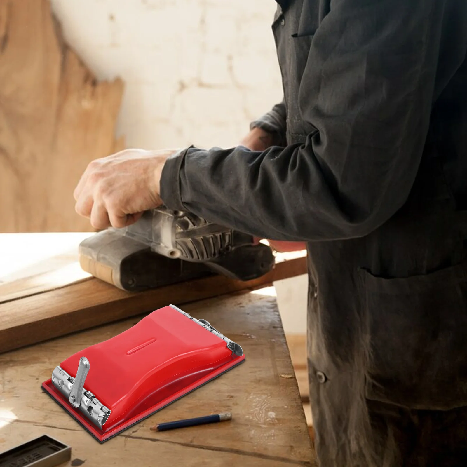 حامل ورق الصنفرة البلاستيكي دريوال اليد ساندر رف دليل النجارة الرملي أداة الصنفرة تحديد الرف أداة تلميع #2