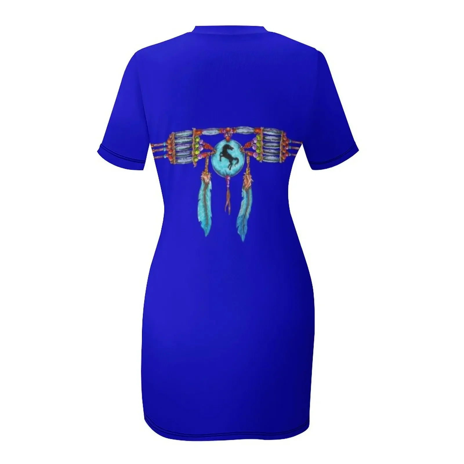 Native American Choker ketting t-shirt korte mouwen jurk vrouwelijke jurk dameskleding 2025, nieuwkomers damesjurk