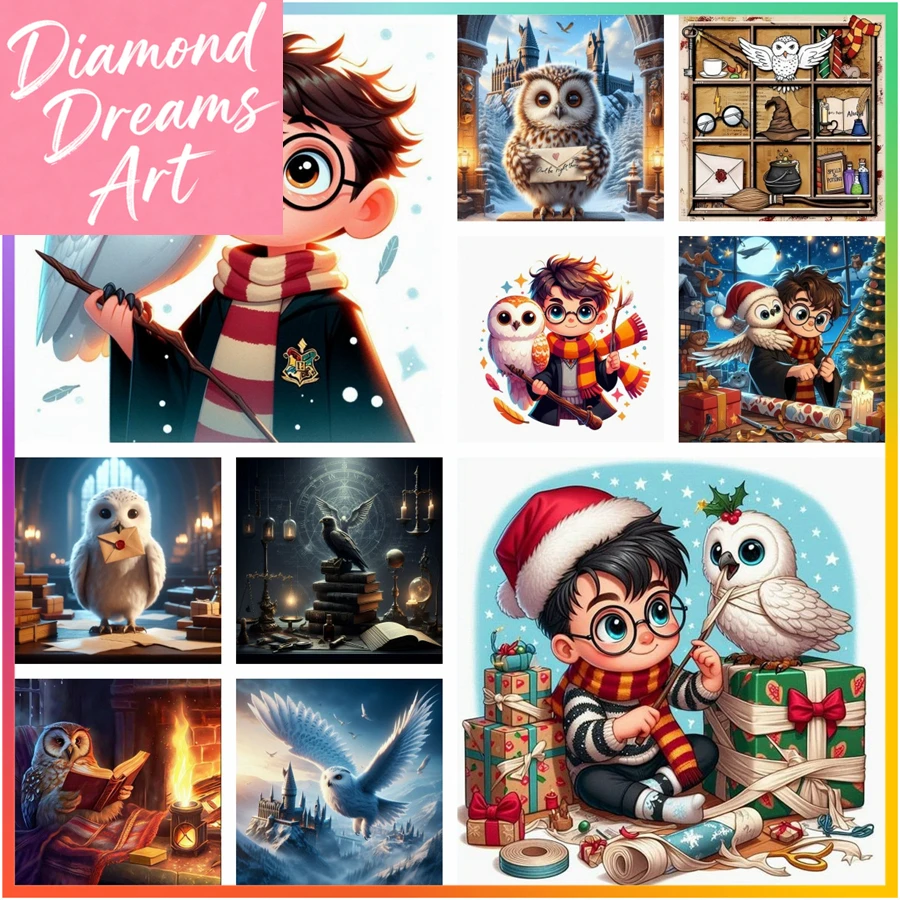 

Новый набор для вышивания алмазной мозаикой 5D «Гарри Поттер и Хедвиг»: пиксельный узор, вышивка крестиком, DIY-поделки, декор для дома, подарок