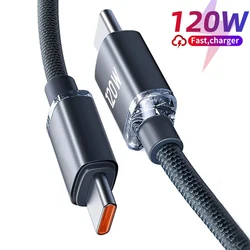 120W kabel USB typu C do typu C dla iPhone'a 15 Pro Max PD szybkie ładowanie USB-C kabla do Xiaomi 13 Oneplus POCO OPPO Samsung