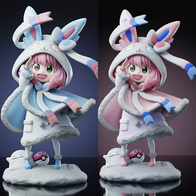 19cm-spy×family-kawaii-model-anya-forger-cos-sylveon-anime-figure-pokemon-beautiful-girl-doll-decoration-children-toy-xmas-gifts