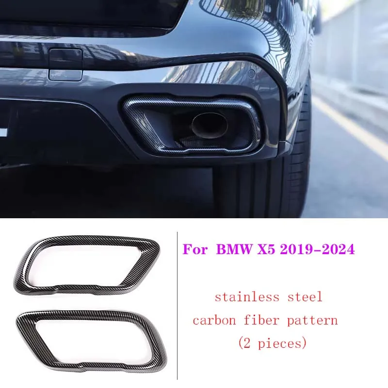2PS Uitlaatsierstukken van roestvrij staal voor BMW X5 G05 X6 G06 X7 G07 2019-2024, decoratief stuk, demperkap, verliesvrije installatie