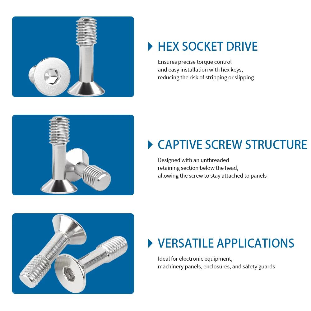 5-20 قطعة/الحزمة عرافة المقبس شقة رئيس الأسير المسمار 304 الفولاذ المقاوم للصدأ M2 M2.5 M3 M4 M5 M6 M8 ألين CSK رئيس الأسير لوحة مسامير