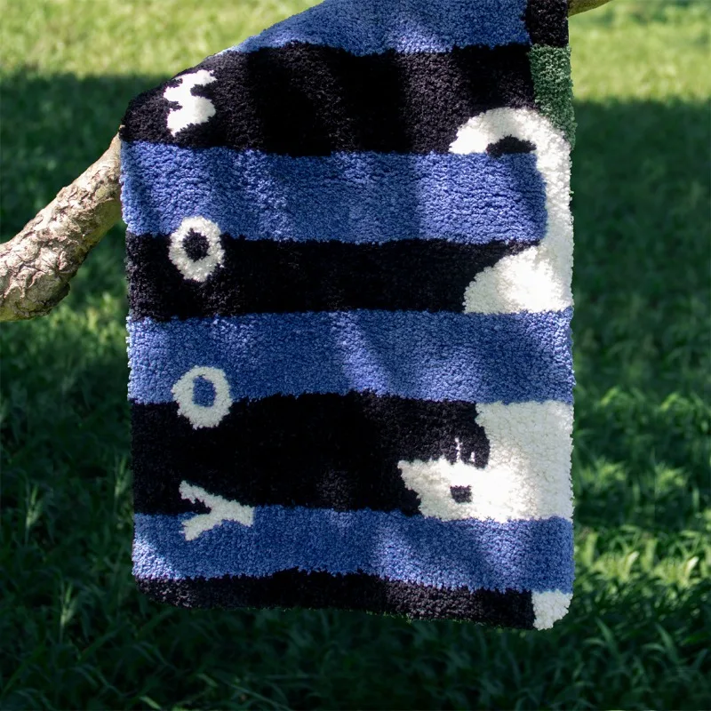 Peek-a-boo Flocking Thickened Living Room Bedroom Carpet Bedside Blanket Bathroom Absorbent Non-Slip Floor Mat