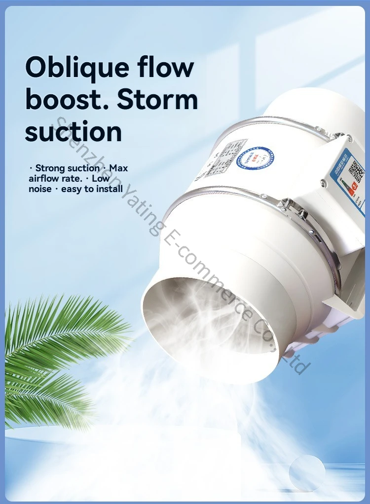 

4inch Commercial Exhaust Fan Pipeline Exhaust Fan Powerful Household Bathroom Ventilation Fan, Kitchen Exhaust Fan