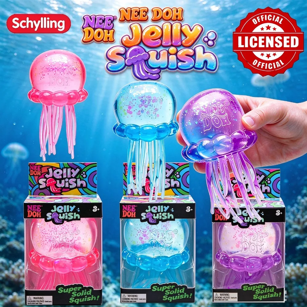 Squishies NEEDOH Jellyfish Squish Toy Fidget Toy, Water Sensory Soft Jelly Squeeze Stress Relief Fidget Toy Squeeze Blind Box