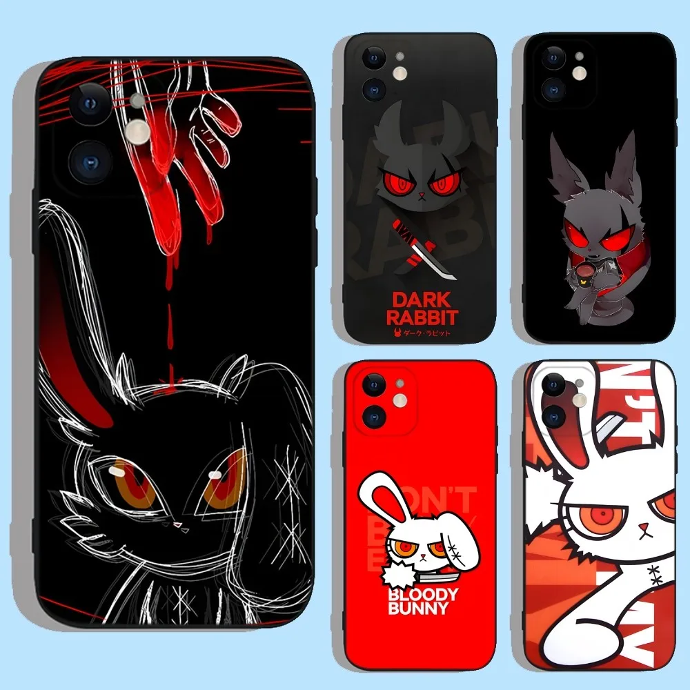 

BloodyS BunnyS The Game Phone Case For iPhone 16,15,14,13,12,11,XS,XR,X,8,7,Pro,Max,Plus,mini Silicone Black Cover