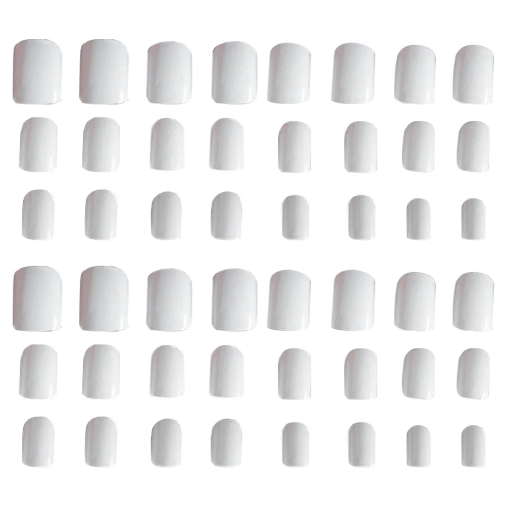 

White Fake Nails Cartoon Design Wearable Tips For Women Diy Manicure Supplies False Nail Covers Fashionable Nail Art