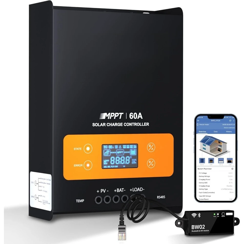 60A Mppt Solar Char…