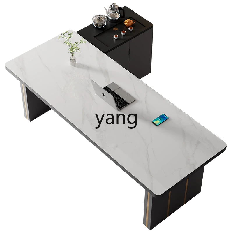 LMM rock slab tea table and chair combination high-end reception office tea table