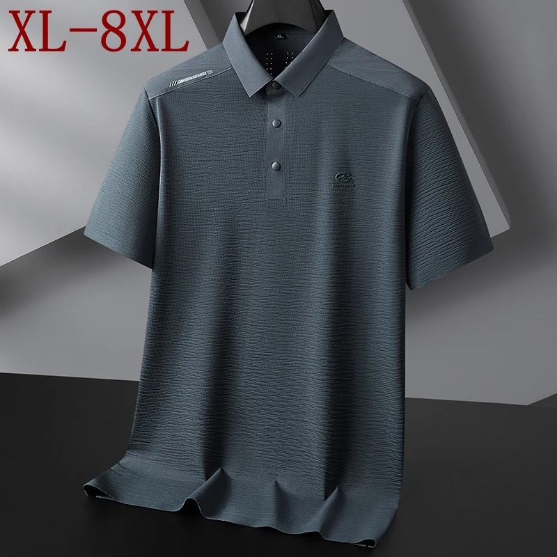 

Мужские поло 8XL, 7XL, 6XL: Новинка 2026 года, летние, элитные, люксовые, дышащие, повседневные, свободного кроя, для мужчин