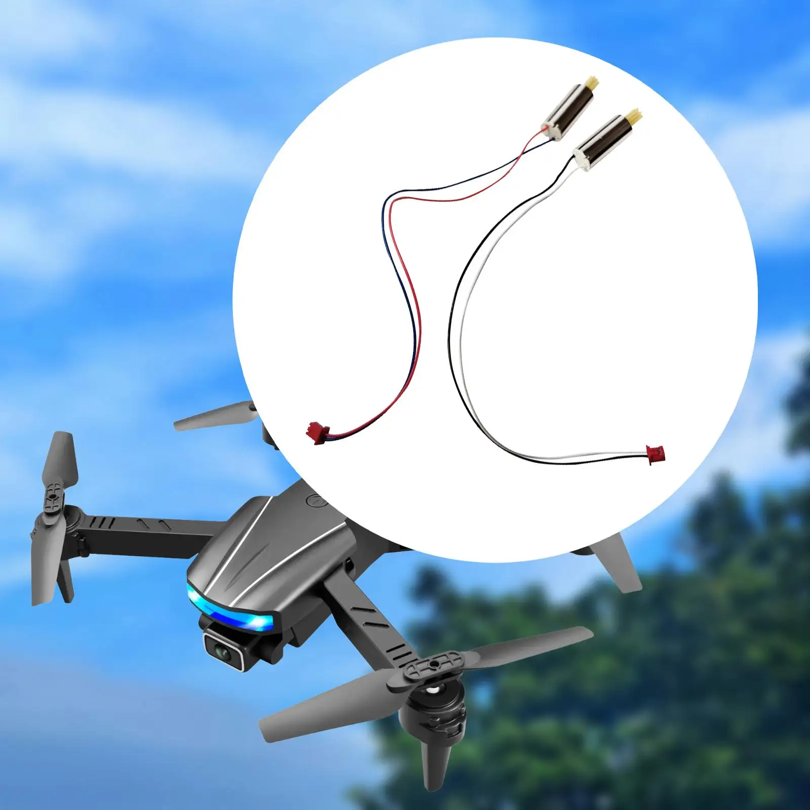 2x Positive and Negative Motor Replacement, Coreless Motor Repair Parts for E88 E88pro Drone Accs