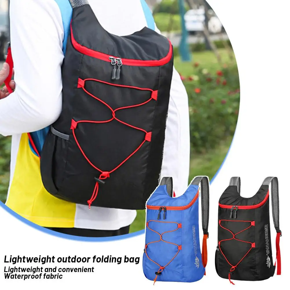 15L Sports Foldable Lightweight Outdoor Folding Backpack For Camping Hiking High-density Waterproof Nylon Fabric Sports Bag Y0K9