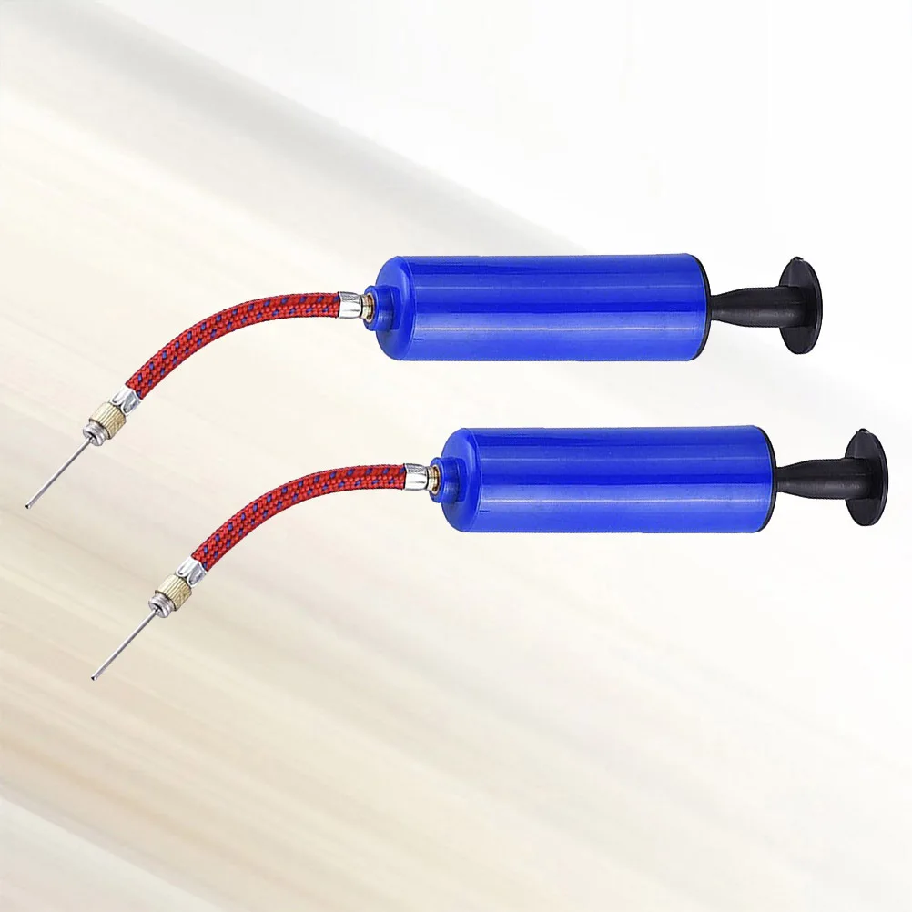 2세트 농구 공기 주입기 스포츠 공 펌프 휴대용 공기 펌프 바늘 홀더 내구성이 뛰어나고 휴대가 간편함