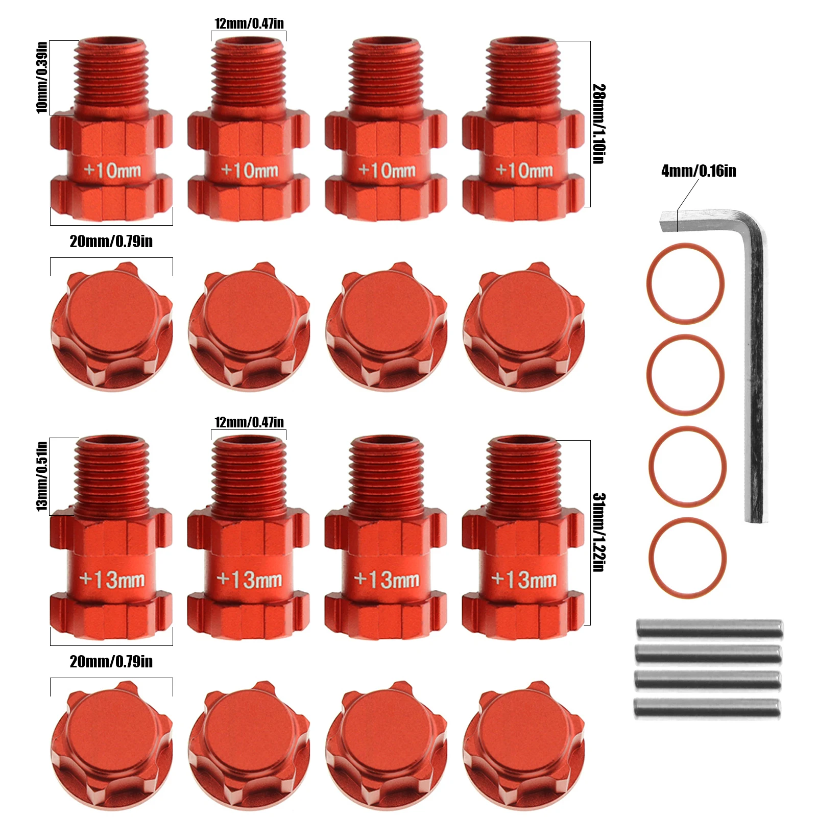 معدن اتسعت 10 مللي متر/13 مللي متر عرافة موصل + غطاء مقاوم للغبار ل Arrma 1/10 3S الجرانيت ميجا سينتون جديد بيجروك تايفون
