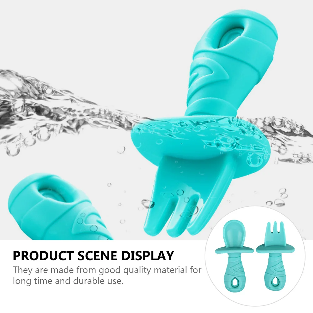 

Infant Spoon Fork Combo Silicone Baby Flatware for Independent Eating Practice Dishwasher Safe Toddler Tableware for Home