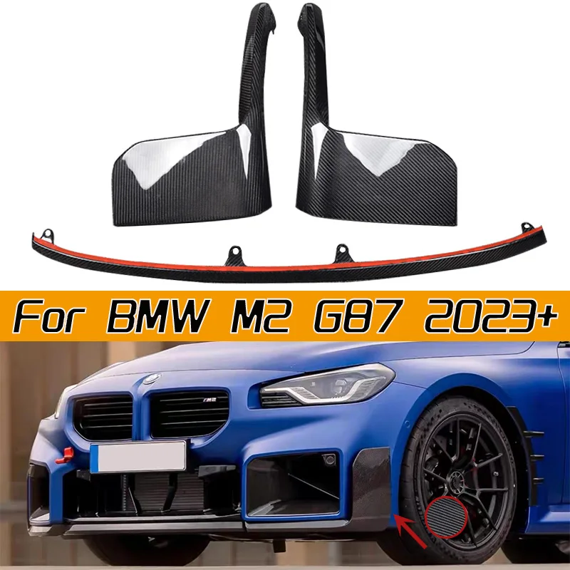 

Dry Carbon Fiber Front Bumper Lip Splitter Diffuser Spoiler Body Kit 2023+ for BMW M2 G87 Front Bumper Lip Splitter
