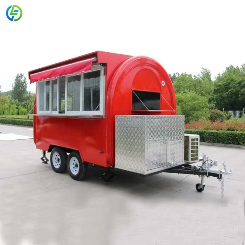 

Customized Fiberglass Catering Trailer Kebab Lunch Trucks Trailer Kitchen Food Truck for USA Canada Australia