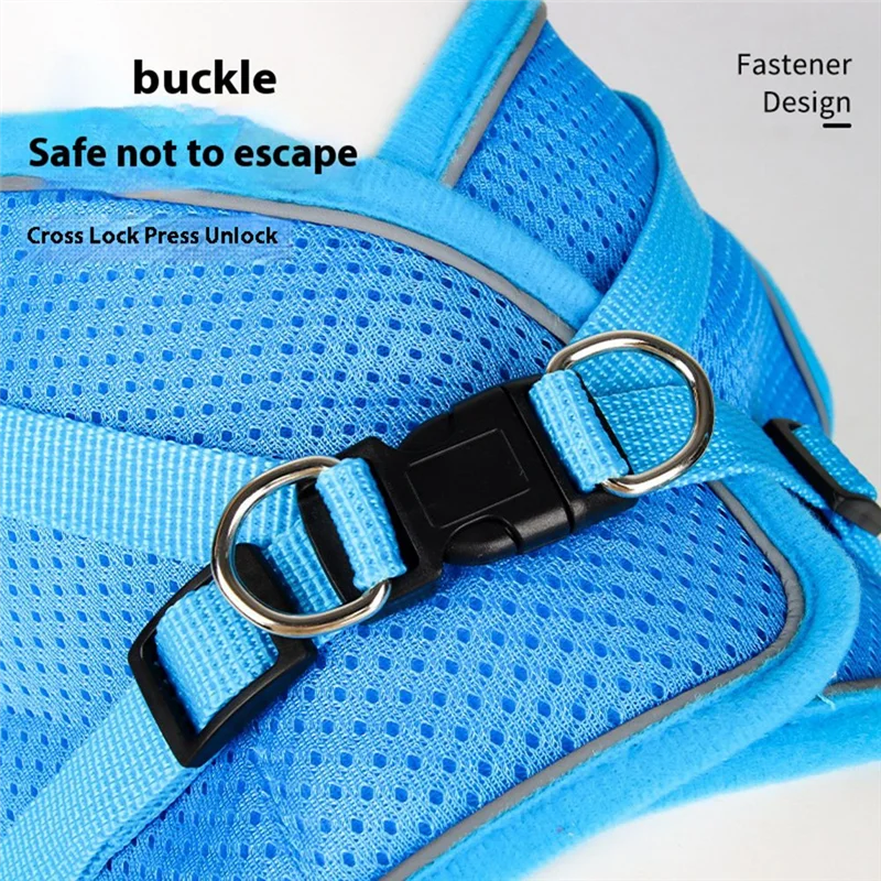 ABLK 조절 가능 통기성 메쉬 반사 강아지 고양이 하네스와 목줄 애완동물 조끼 야외 산책 세트 (소형 및 중형 애완동물용)