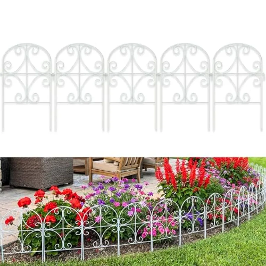 

Декоративные садовые ограждения ShopLaLa, 20 панелей, 12 дюймов (длина) x 24 дюйма (высота), нержавеющие металлические заборы для защиты от животных, белые проволочные ограждения с соединительными элементами