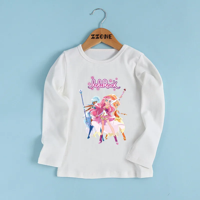 LoliRock Magical Girl Cartoon Print Kids T shirt Children Kawaii Cute Clothes Baby Boys and Girls Long Sleeve T-shirt,LKP5142